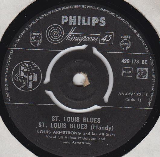 Louis Armstrong And His All-Stars : St. Louis Blues (7", EP, Mono)