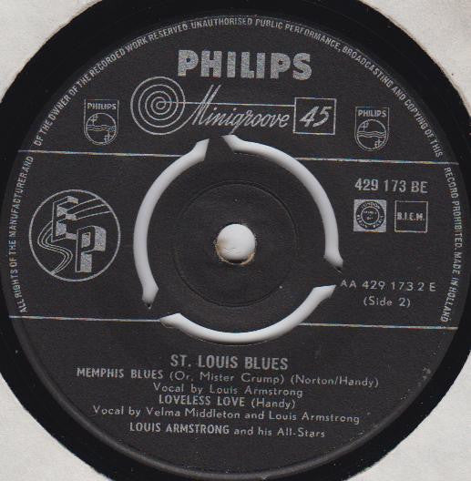 Louis Armstrong And His All-Stars : St. Louis Blues (7", EP, Mono)