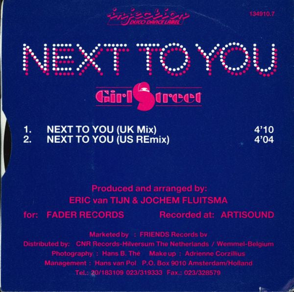 Girlstreet : Next To You (7", Single)