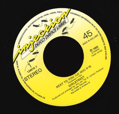 Girlstreet : Next To You (7", Single)