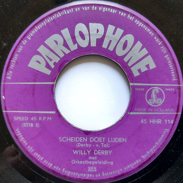 Willy Derby : Scheiden Doet Lijden / Herinneringen (7", Single)