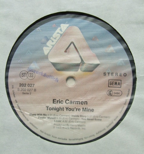 Eric Carmen : Tonight You're Mine (LP, Album)