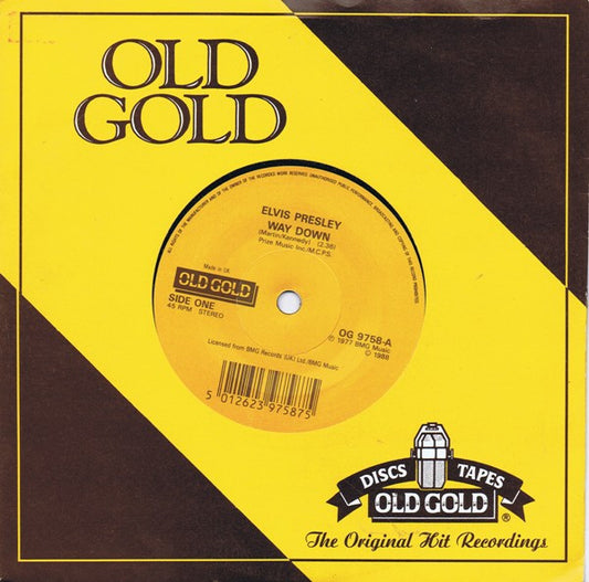 Elvis Presley : Way Down (7", Single, RE)