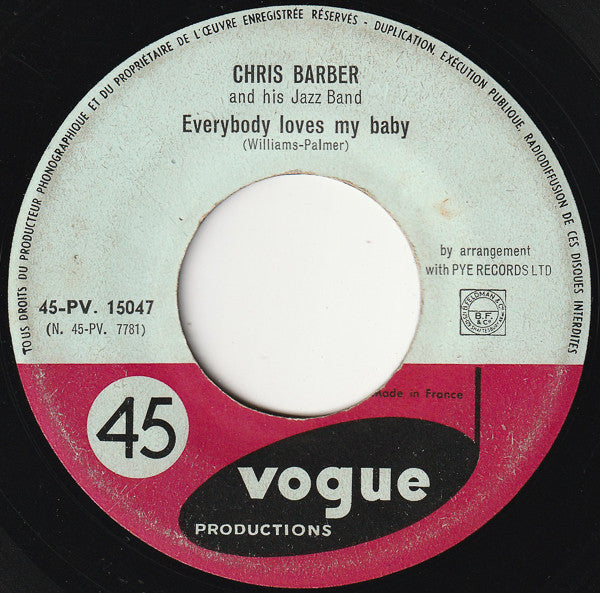 Chris Barber's Jazz Band : Petite Fleur / Everybody Loves My Baby (7", Single)