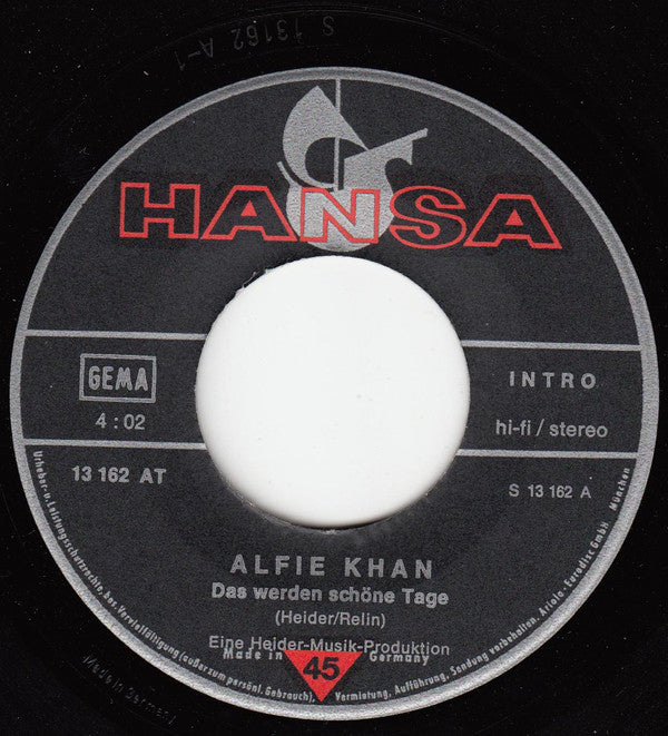 Alfie Khan : Das Werden Schöne Tage (7", Single)