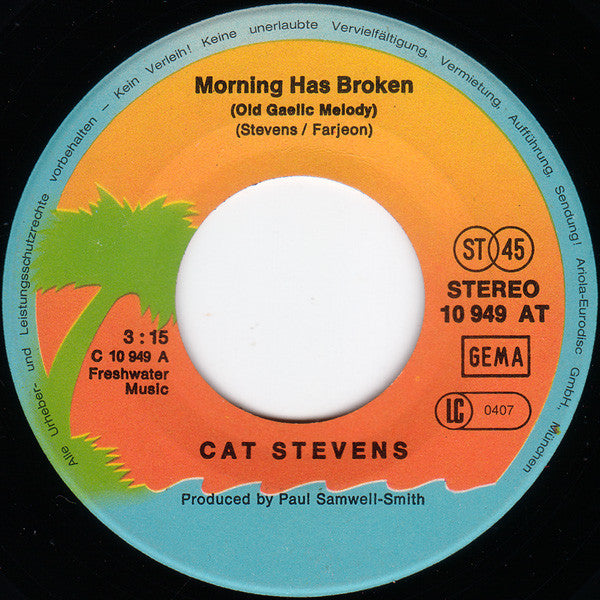 Cat Stevens : Morning Has Broken / Glad I'm Alive (7", Single, RE, Pal)