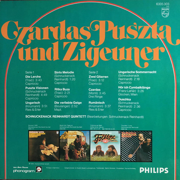 Schnuckenack Reinhardt Quintett : Czardas Puszta Und Zigeuner (LP, Album)