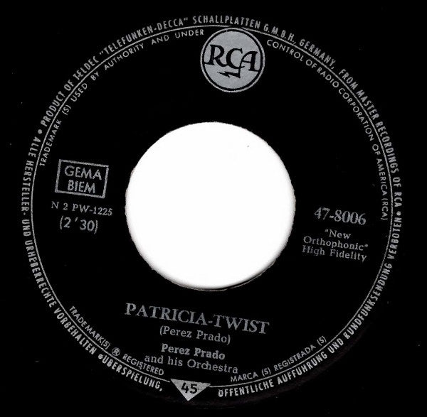 Perez Prado And His Orchestra : Patricia - Twist (7", Single)