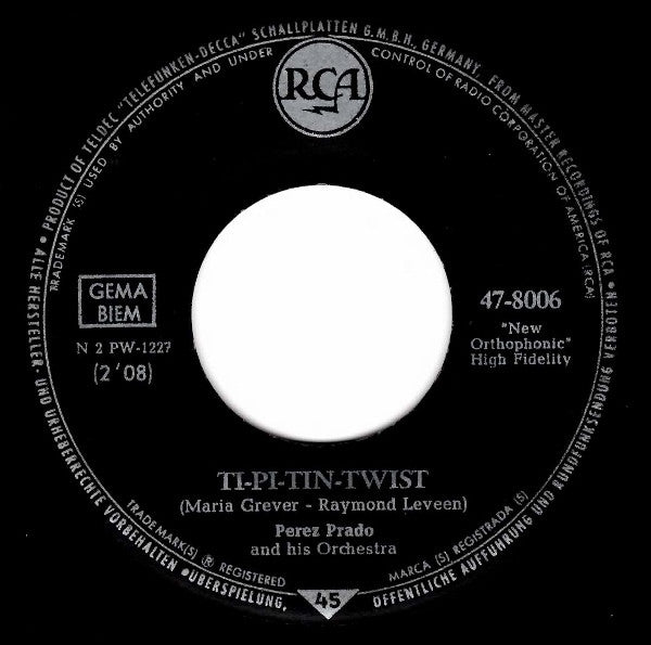 Perez Prado And His Orchestra : Patricia - Twist (7", Single)