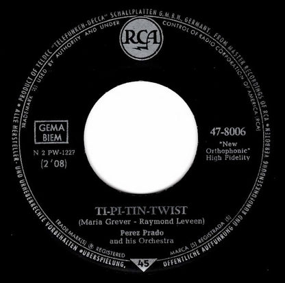Perez Prado And His Orchestra : Patricia - Twist (7", Single)