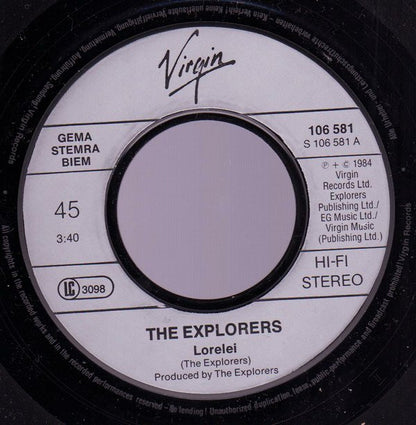 The Explorers (2) : Lorelei / You Go Up In Smoke (7", Single)