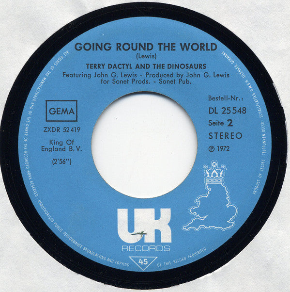 Terry Dactyl And The Dinosaurs : On A Saturday Night (7", Single)