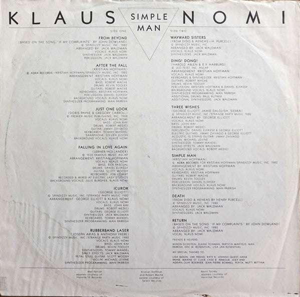 Klaus Nomi : Simple Man (LP, Album, RE)