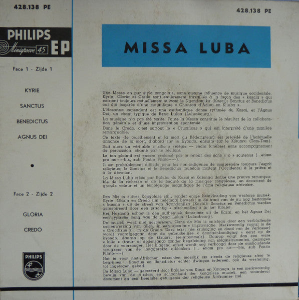 Joachim Ngoi Et Les Troubadours Du Roi Baudouin : Missa Luba (7", EP, Mono)