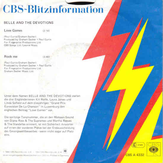 Belle And The Devotions : Love Games (7", Single, Promo)