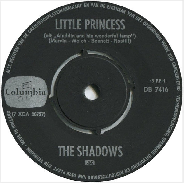 The Shadows : Genie With The Light Brown Lamp (7")