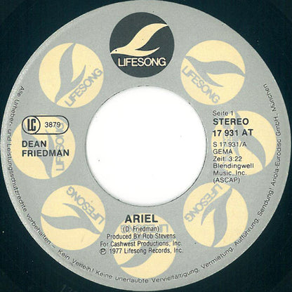 Dean Friedman : Ariel (7", Single)