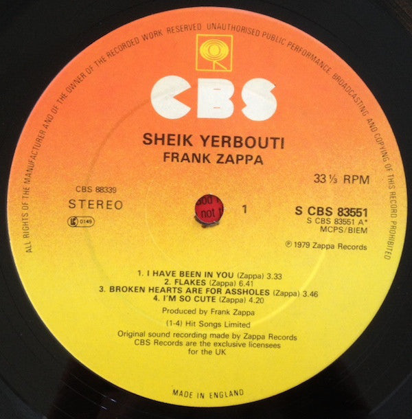 Frank Zappa : Sheik Yerbouti (2xLP, Album, Gat)