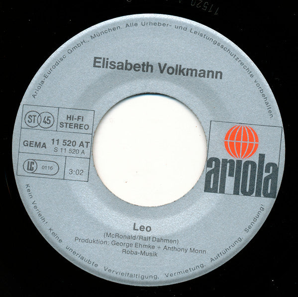 Elisabeth Volkmann : Leo (7", Single)