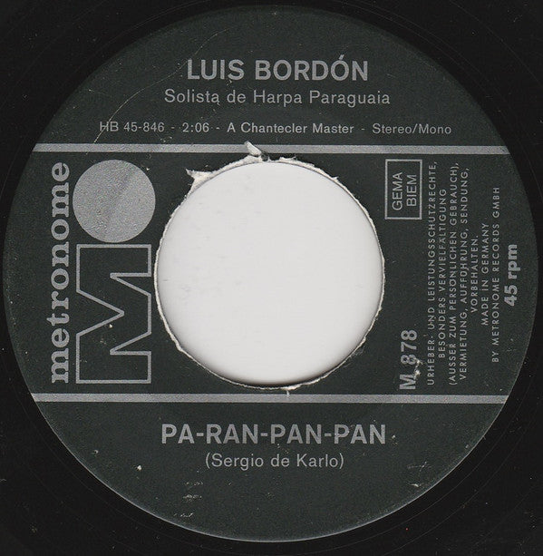 Luis Bordón : Pa-Ran-Pan-Pan (7", Single)