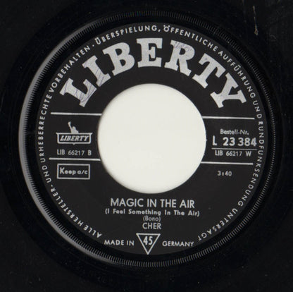 Cher : Behind The Door / Magic In The Air (I Feel Something In The Air) (7", Single)