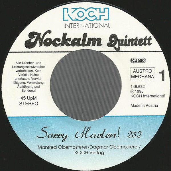 Nockalm Quintett : Sorry Marlen! (7", Single)