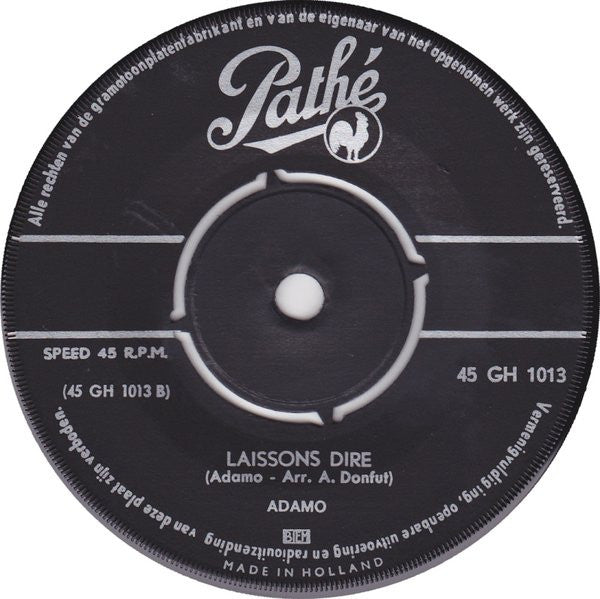 Adamo : J'aime Une Fleur / Laissons Dire (7", Single)