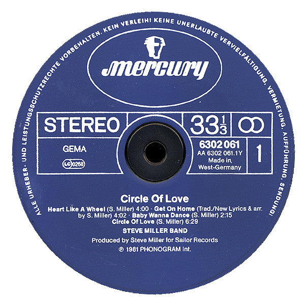Steve Miller Band : Circle Of Love (LP, Album)