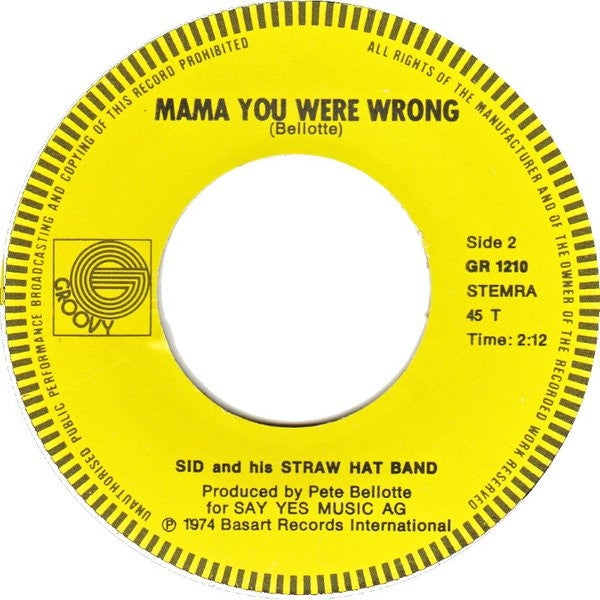 Sid And His Straw Hat Band : Show Business (7", Single)