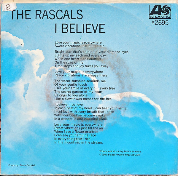 The Rascals : Hold On / I Believe (7", Spe)
