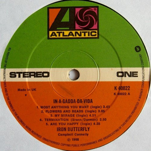 Iron Butterfly : In-A-Gadda-Da-Vida (LP, Album, RE)