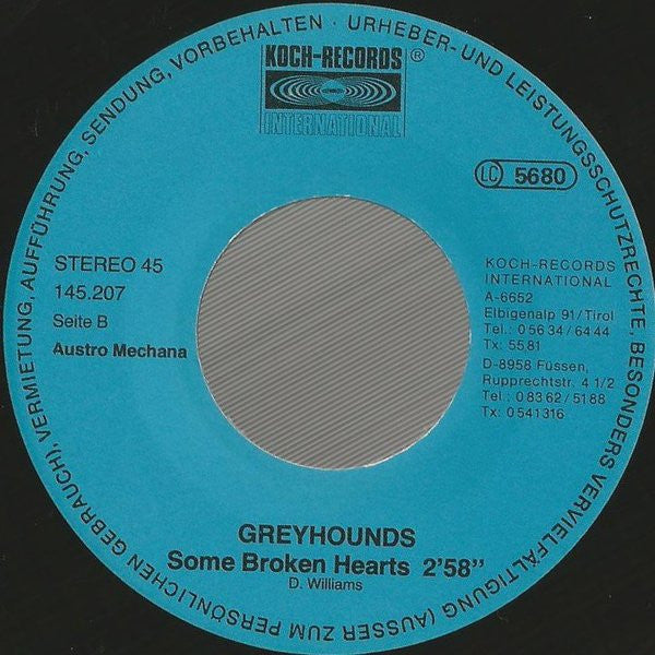 Greyhounds : Greyhounds Keep Rolling (7", Single)