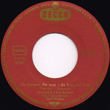 Hildegard Knef : Das Geht Beim Ersten Mal Vorbei (7", Single)
