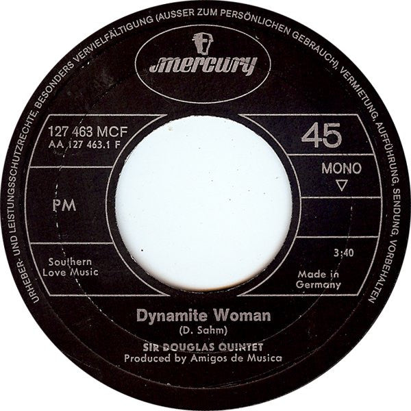 Sir Douglas Quintet : Dynamite Woman (7", Single, Mono)