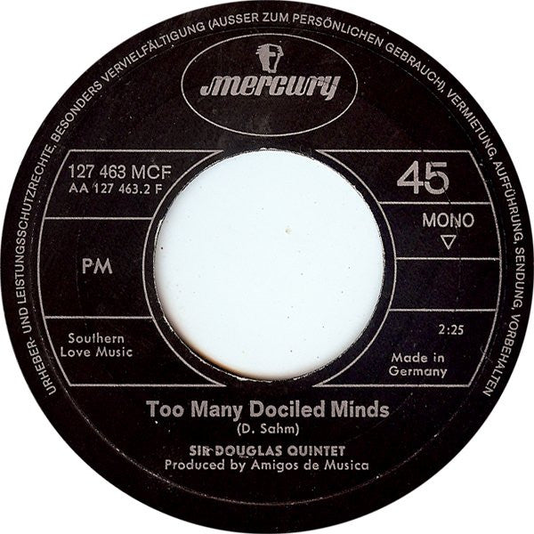 Sir Douglas Quintet : Dynamite Woman (7", Single, Mono)