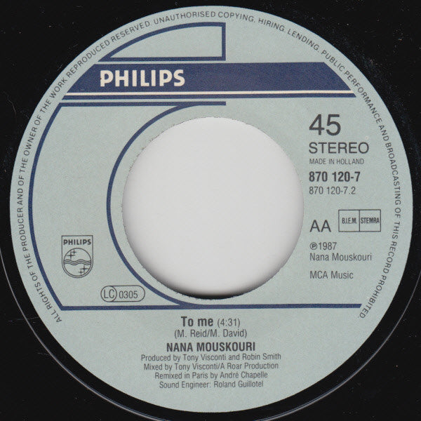 Nana Mouskouri : Forgive And Forget (7", Single)