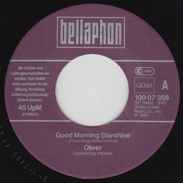 Oliver (6) / Melanie (2) : Good Morning Starshine / Lay Down (7", Single)