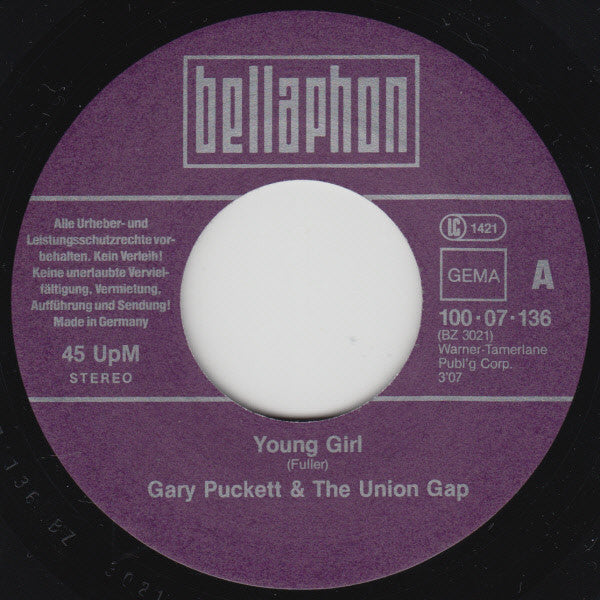 Gary Puckett & The Union Gap : Young Girl / This Girl Is A Woman Now (7", Single)