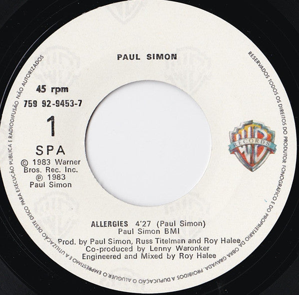 Paul Simon : Allergies (7", Single)