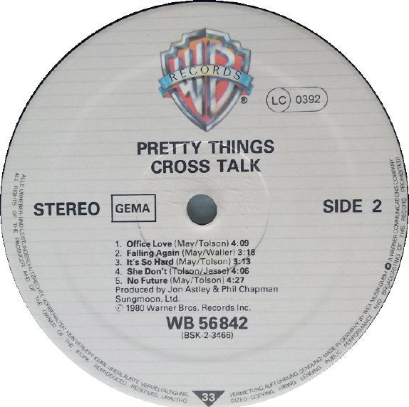 Pretty Things* : Cross Talk (LP, Album)
