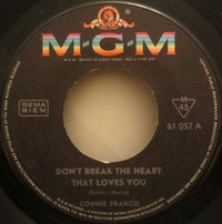Connie Francis : Don't Break The Heart That Loves You / Mr. Twister (7", Single, Mono)