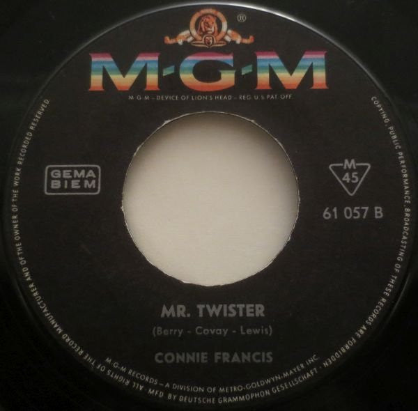 Connie Francis : Don't Break The Heart That Loves You / Mr. Twister (7", Single, Mono)