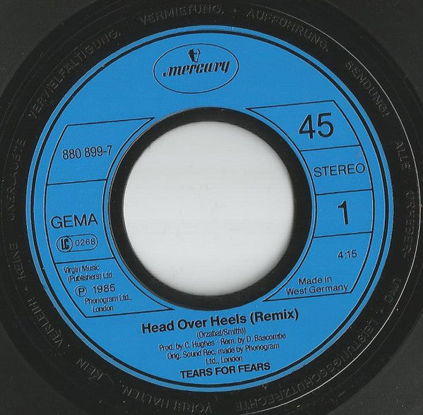 Tears For Fears : Head Over Heels (7", Single)