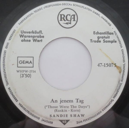 Sandie Shaw : An Jenem Tag / Du Lügst So Wunderbar (7", Single, Promo)