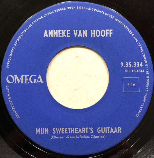 Anneke Van Hooff (2) : Mijn Sweetheart's Guitaar (7", Single)