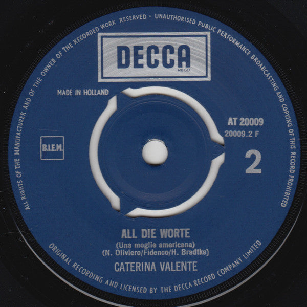 Caterina Valente : Melodie (7", Single, Mono)