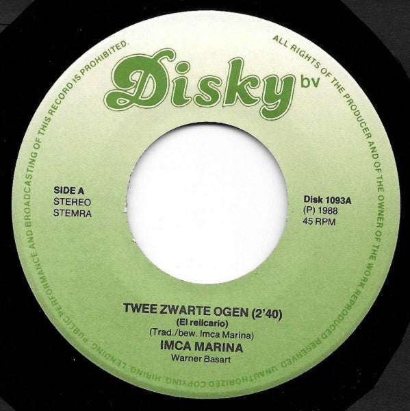 Imca Marina : Twee Zwarte Ogen (7", Single)
