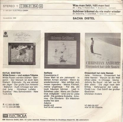 Sacha Distel : Was Man Liebt, Hält Man Fest (7", Single)