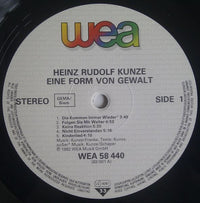 Heinz Rudolf Kunze : Eine Form Von Gewalt (LP, Album, Whi)
