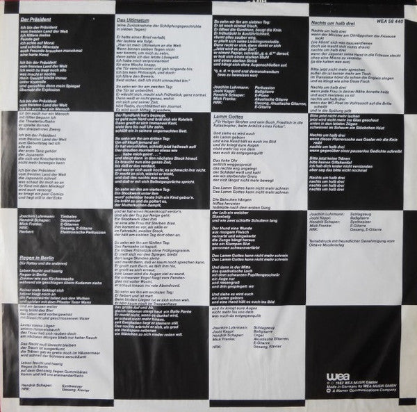 Heinz Rudolf Kunze : Eine Form Von Gewalt (LP, Album, Whi)